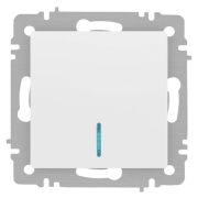 Выключатель Accent 6-102-01М с подсветкой 10А-250В IP20 СУ AL/CU бел. матов. Intro Б0063466