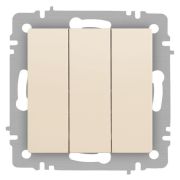 Выключатель Accent 6-106-02 тройной 10А-250В IP20 СУ AL/CU сл.кость Intro Б0063534