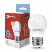Лампа светодиодная LED-ШАР-VC 8Вт шар 6500К холод. бел. E27 760лм 230В IN HOME 4690612024905 (Упаковка 5 штук)